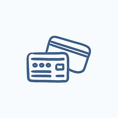 Image showing Credit card sketch icon.