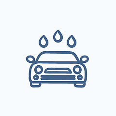 Image showing Car wash sketch icon.