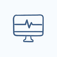 Image showing Heart beat monitor sketch icon.