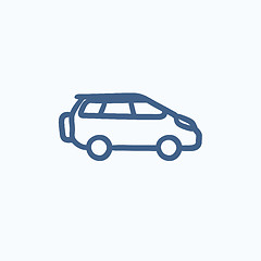 Image showing Minivan sketch icon.