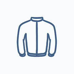 Image showing Biker jacket sketch icon.