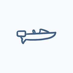 Image showing Motorboat sketch icon.