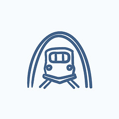 Image showing Railway tunnel sketch icon.