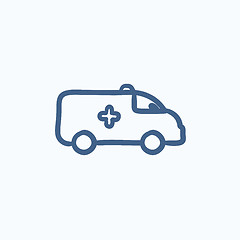 Image showing Ambulance car sketch icon.