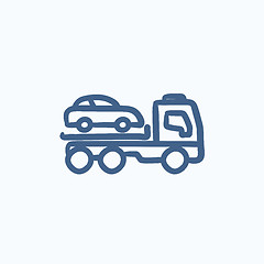 Image showing Car towing truck sketch icon.