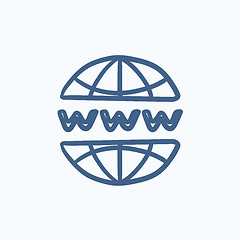 Image showing Globe internet sketch icon.