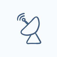 Image showing Radar satellite dish sketch icon.