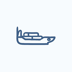 Image showing Cargo container ship sketch icon.