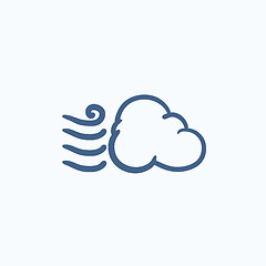 Image showing Windy cloud sketch icon.