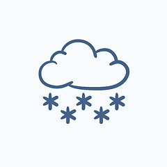 Image showing Cloud with snow sketch icon.