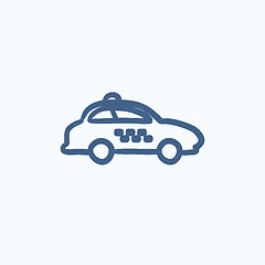 Image showing Taxi car sketch icon.