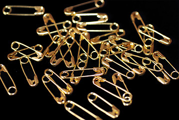 Image showing Golden Safety Pins