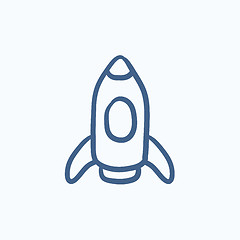 Image showing Rocket sketch icon.