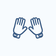 Image showing Motorcycle gloves sketch icon.