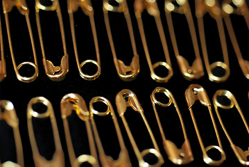 Image showing Gold Safety Pins
