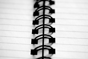 Image showing Black and White Spiral-Bound Notebook