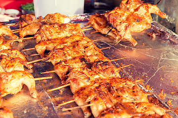 Image showing chicken grill at street market