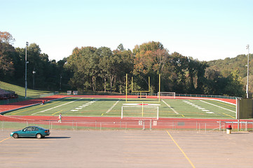 Image showing small town school sports field