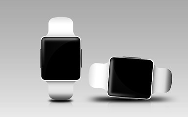 Image showing smart watches with black blank screen over gray