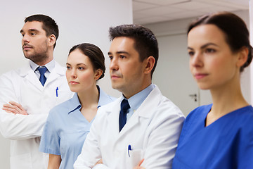 Image showing group of medics or doctors at hospital