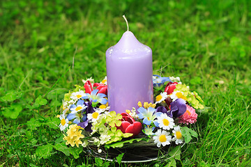 Image showing Candle in the garden