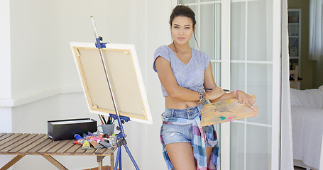 Image showing Sexy attractive young female artist