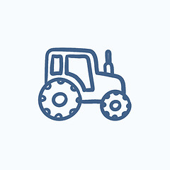 Image showing Tractor sketch icon.