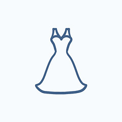 Image showing Wedding dress sketch icon.