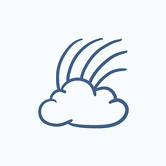 Image showing Rainbow in cloud sketch icon.