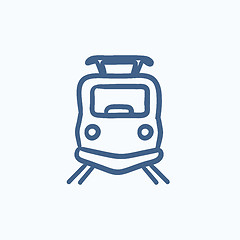 Image showing Front view of train sketch icon.