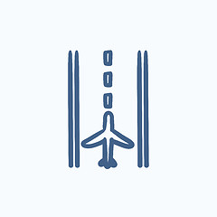 Image showing Airport runway sketch icon.