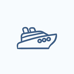 Image showing Cruise ship sketch icon.