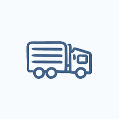 Image showing Delivery truck sketch icon.