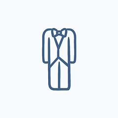 Image showing Wedding tuxedo sketch icon.