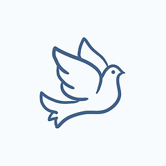 Image showing Wedding dove sketch icon.