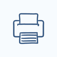 Image showing Printer sketch icon.