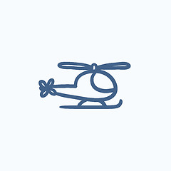 Image showing Helicopter sketch icon.