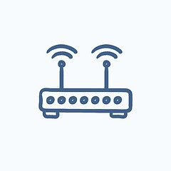 Image showing Wireless router sketch icon.