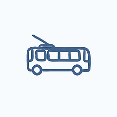 Image showing Trolleybus sketch icon.