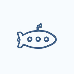 Image showing Submarine sketch icon.