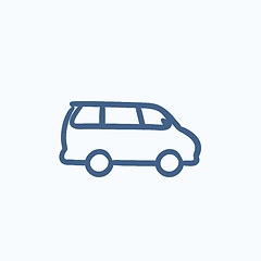 Image showing Minivan sketch icon.