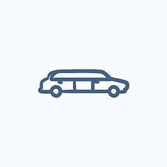 Image showing Wedding limousine sketch icon.