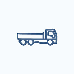 Image showing Dump truck sketch icon.