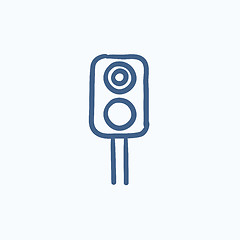 Image showing Railway traffic light sketch icon.