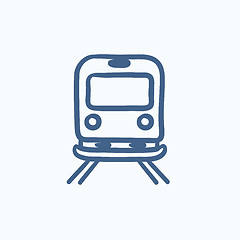 Image showing Back view of train sketch icon.