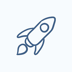 Image showing Rocket sketch icon.