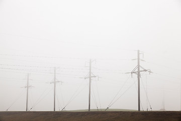 Image showing High-voltage power poles