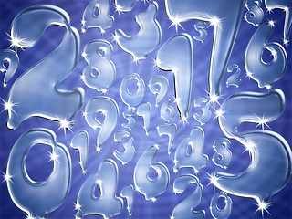 Image showing Water numbers background