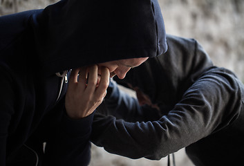 Image showing close up of addicts on street