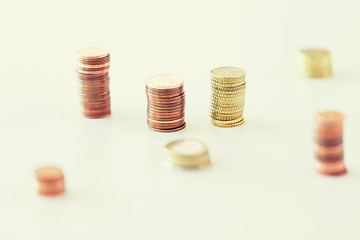 Image showing close up of coins columns